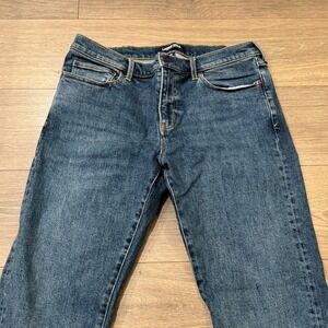 Lands End Square Rigger Mens Medium Wash Straight Leg Denim Jeans 35 x 29